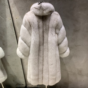 Cappotti di Pelliccia Trendy, Giacche Lunghe in Vera Pelliccia di Volpe Bianca Naturale, <span class=keywords><strong>Cappotto</strong></span> Caldo Invernale per Donna - Product Image 3