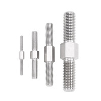 304 Stainless Steel Double-Ended Threaded Rod Left-Hand/Right-Hand Threads Bidirectional Screw M3/M4/M16 Square Head Metric