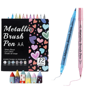 ชุดปากกามาร์คเกอร์ Xin Bowen แบบสองหัว สำหรับงานศิลปะ สีเมทัลลิก อะคริลิก กลิตเตอร์ และสีน้ำ สำหรับวาดภาพและเขียนแบบ - Product Image 5