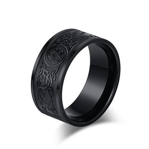 Celtic Knot Titanium Steel <b>Ring</b> Steel Black Men's Fashion Jewelry Gift - Product Image 5