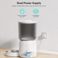 Distributeur automatique de nourriture pour animaux de compagnie 3,7 L avec écran LCD, commande par bouton, alimentation quantitative programmée, distributeur de nourriture pour chat et chien, bol en ABS