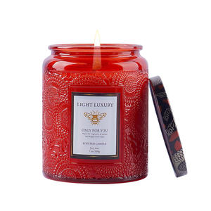 Vela Aromática en Vaso de Vidrio Relieve de 400g, Venta al por Mayor, Decoración de Fragancia para Interiores del Hogar, Vela de Cumpleaños, Regalo de Incienso - Product Image 5