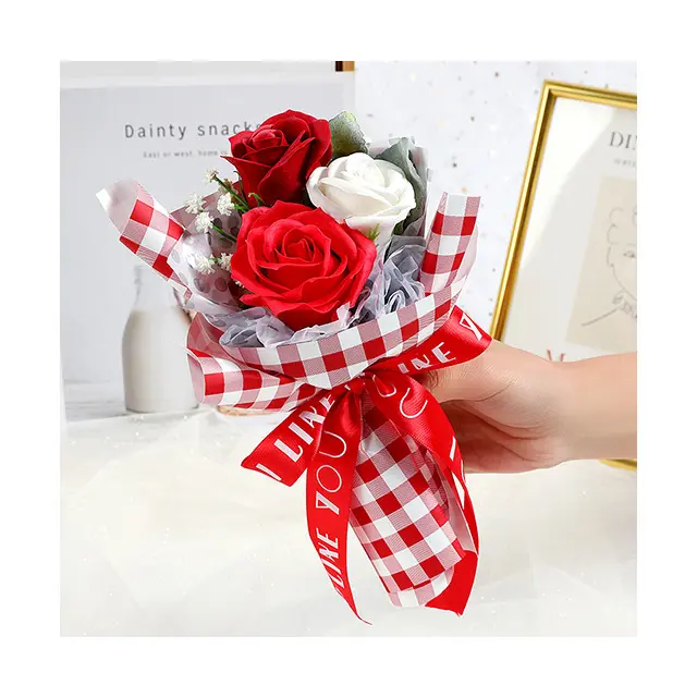 Ammy nuove idee di prodotto 3 sapone rosa Bouquet di fiori regalo di compleanno per feste accessori regalo di san valentino scatole bouquet