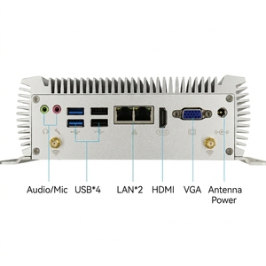 Mini PC Industrial Intel I7-8705G Turbo 4.1GHz 8MB Caché 4C/8T AMD Radeon <span class=keywords><strong>RX</strong></span> <span class=keywords><strong>Vega</strong></span> <span class=keywords><strong>M</strong></span> GH 6 COM RS485 Doble LAN 8 USB 12V Sin Ventilador - Product Image 1