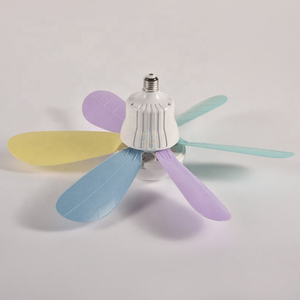 E018พัดลม LED และพัดลมขนาดเล็กพร้อมรีโมทควบคุม E27ไฟพัดลม LED สีขาว E27ใหม่ - Product Image 2