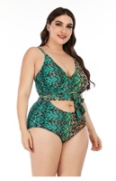Maillot de bain sexy OEM léopard à manches courtes et crop top, micro bikini grande taille pour femme ronde, vente chaude