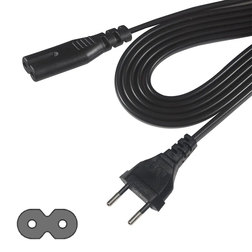 16A 250V L Type 2Pin European Socket Extension Switch Cee 7/16 Swivel Power Cord Hair Straightener C7 Eu Cable