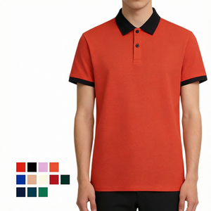 Polo classique à manches courtes, couleur unie, bordure contrastée, unisexe adulte, toutes saisons, vêtements promotionnels pour équipes - Product Image 1