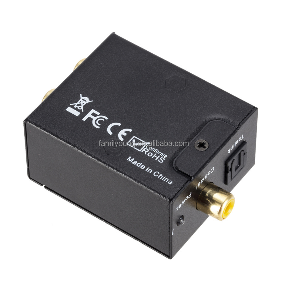 Convertisseur audio coaxial/Toslink numérique à RCA/AUX