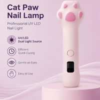 Lampe UV LED rechargeable 3W pour séchage de gel à ongles, motif patte de chat mignonne, lumière rouge, en plastique, pour usage domestique