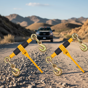 Tensor de cadena de trinquete de acero de 1/4-5/16 pulgadas, 2600 lb, con gancho en J para amarre seguro y recuperación de vehículos - Product Image 2