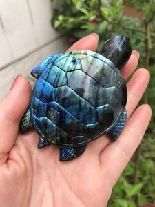 Bán Buôn Chất Lượng Cao Tự Nhiên Labradorite Khắc Màu Xanh Hào Nhoáng Cho Quà Tặng Trang Trí Chữa Bệnh Rùa - Product Image 2
