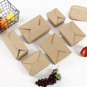 Wholesale High Quality Food Paper Box Packaging Disposable Kraft Paper Lunch Box Bento Lunch Box