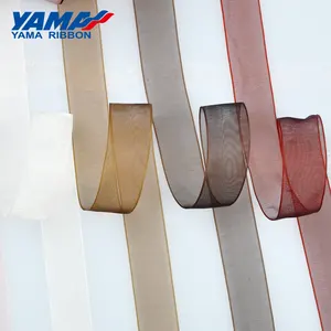 YAMA Factory Stocked 3-75mm einfarbiges hellbraunes Organza-Band