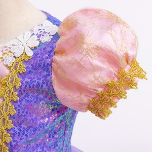 Robe de princesse <span class=keywords><strong>Raiponce</strong></span> pour enfants, costume violet complet <span class=keywords><strong>avec</strong></span> accessoires pour spectacle sur scène, fête d'anniversaire - Product Image 6