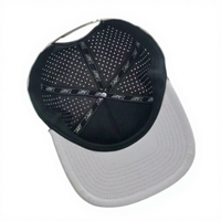 OEM Camouflage Golf Cap Custom PVC Patch Logo 5 Panel Camo Waterproof Polyester Sport Golf Hat Laser Cut Perforated Baseball Cap