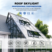 Le plus récent fenêtre de toit de balcon intelligente en alliage d'aluminium imperméable, moderne, automatique, avec verre feuilleté et vitrage trempé