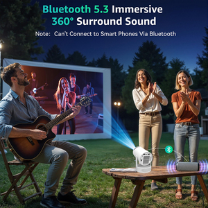 Pil ile şarj edilebilir HY300 Pro + Mini projektör Powered Android 11 4k Video LED projektör akıllı taşınabilir açık projektör - Product Image 6