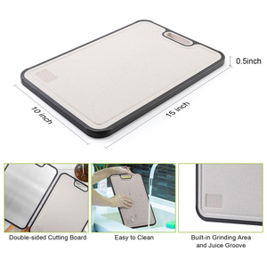 Tablas de <span class=keywords><strong>Cortar</strong></span> de Titanio de Grado Alimenticio, Tablas de <span class=keywords><strong>Cortar</strong></span> de Metal <span class=keywords><strong>para</strong></span> <span class=keywords><strong>Carne</strong></span>, No Tóxicas, Doble Cara, 2 en 1, Fáciles de Limpiar - Product Image 2