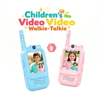 Lot de 2 talkies-walkies pour enfants avec caméra HD WiFi, écran IPS, portée de 150-300 m, chat vidéo en temps réel et fonction de voix magique longue portée