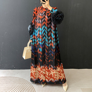 Vestidos plisados directos de fábrica para damas, elegantes, casuales, tallas grandes, vestidos maxi de fiesta para mujer, proveedor de ropa al por mayor - Product Image 4
