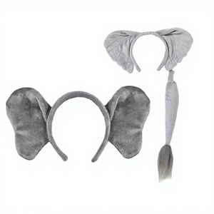 B993 Set <span class=keywords><strong>Costume</strong></span> da Elefante per <span class=keywords><strong>Donna</strong></span> con <span class=keywords><strong>Maschera</strong></span>, Accessori per Feste, Produzione ODM OEM, Fascia per Capelli e Coda - Product Image 1