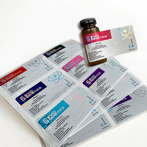 Özel baskı dayanıklı su geçirmez vinil yapıştırıcı dikdörtgen çıkartmalar 3ml 5ml 10ml flakon etiket parlak lazer holografik <span class=keywords><strong>PET</strong></span> Sticker - Product Image 1