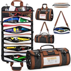 Muestra gratuita: Bolsa organizadora enrollable portátil profesional con múltiples bolsillos para herramientas y llaves, para colgar. - Product Image 1
