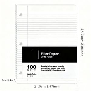 Cuaderno de Hojas Sueltas con Páginas Rayadas Estilo Americano, Papel de Recambio de 3 Orificios, Esencial para Estudio y Suministros de Oficina - Product Image 2
