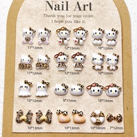 Paso Sico Breloques en résine pour nail art, embellissements mignons en strass, accessoires pour ongles en forme de nœud, petits éléments DIY