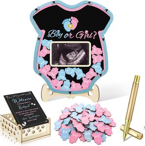 ตกแต่งงานเลี้ยงฉลองทารกแรกเกิดด้วยกรอบรูปภาพอัลตราซาวด์ กรอบรูปไม้ 60 ชิ้น และสมุดอวยพรสำหรับงานวันเกิด - Product Image 3