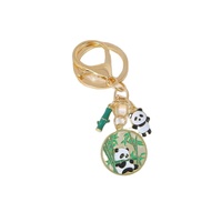 Großhandel Bunny Panda Schlüssel ring Gold Metall Nette grüne Blume Schlüssel anhänger Für Geschenk Damen