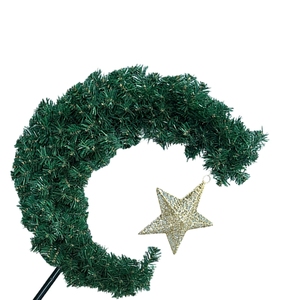 Albero Artificiale a Forma di Luna Crescente in PVC Verde per Decorazioni Festive Interne, Celebrazioni del Ramadan e dell'Eid - Product Image 4