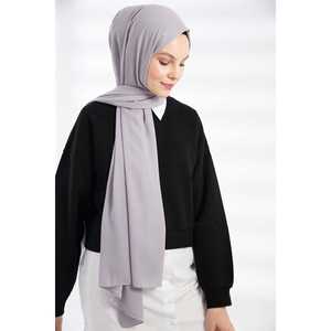 Nuevo Chal Crepé Gris Largo, Hijab Étnico Modal con Diseño de Impresión Brillante para Primavera, Verano e Invierno - Product Image 2