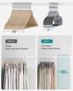 Vente en gros en usine de cintres résistants floqués en plastique antidérapant pour vêtements et manteaux - Product Image 6