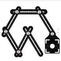 Règle de mesure multi-angles moderne en ABS, outil de traçage pliable à six sections, détecteur d'angle, système de nivellement de carreaux précis auto-adhésif