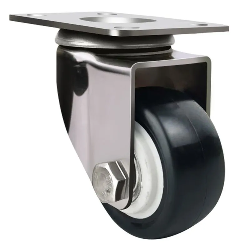 JN 304 stainless steel casters, medium universal hand push rubber wheels, silent universal wheels