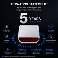 Sirena Inalámbrica para Exteriores, Alimentada por Batería, Sistema de Alarma de Seguridad, Luz Estroboscópica Intermitente, Sonido de Alarma para Hogar y Comercios, Alarma Antirrobo