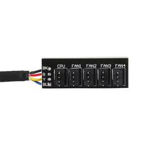 Hub de ventilateurs PWM 4/3 broches pour refroidissement CPU, adaptateur de câble d'alimentation, répartiteur gainé pour ventilateurs de boîtier d'ordinateur 1 à 5 (15,7 pouces)