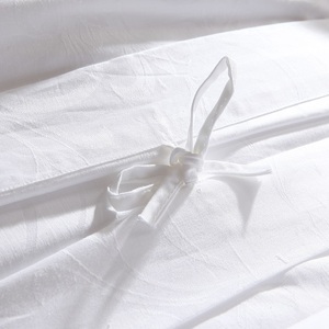 高級ホテル100% コットンソリッド200TC環境にやさしい寝具セット羽毛布団カバーシーツ4ピース付き - Product Image 5