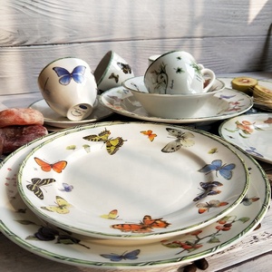 European Style Exquisite <b>Ceramic</b> <b>Plate</b> Set for Garden Dinner Factory Wholesale with Plant Pattern - Product Image 4