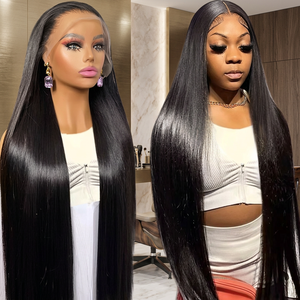 Perruques Vietnamiennes Brutes de 40 Pouces en Cheveux Humains, Dentelle Frontale en Gros 13x6, Lisses et Naturelles, Couleur Naturelle, Perruque Frontale HD pour Femmes Noires - Product Image 1