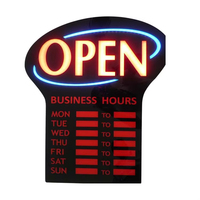 Enseigne néon LED ouverte/fermée pour heures de travail, affichant les heures d'ouverture du restaurant/magasin, panneau néon LED
