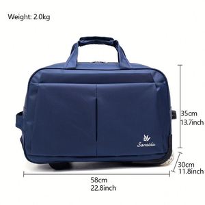 Bolsa de Compras de Poliéster Personalizada con Ruedas, Impermeable, de Gran Capacidad, Bolsa de Viaje Plegable para Hombres y Mujeres - Product Image 4
