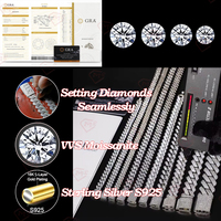 Bracelet Hip Hop Moissanite Argent 925 Hommes Glacé Trèfle Lien VVS Diamant Moissanite Bracelet Cubain
