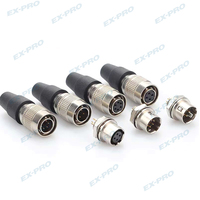 Connecteur circulaire push-pull série H Raymo HR10A-7R-4S, montage sur panneau, prise mâle 4-12 broches, plaqué or, IP50, industriel, 2A 230V