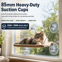 Ventouses de remplacement en PVC transparent pour hamacs, lits et perchoirs pour chats, lot de 4, grandes, robustes et puissantes