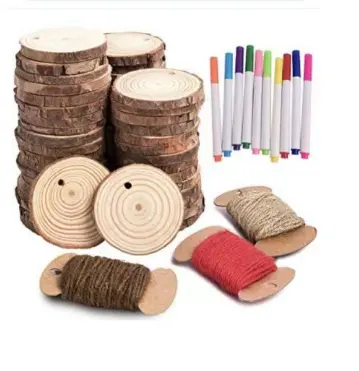 Disques en bois de bois non finis, 1000 pièces, pour artisanat artistiques, mariage, noël, DIY, tranches de bois naturel