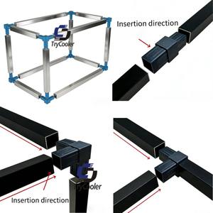מחברי צינורות מרובעים 20 מ\\\"מ 25 מ\\\"מ 30 מ\\\"מ לחיבור מסגרת פלדה בצורת T, חיבור דו-כיווני, תלת-כיווני, ארבע-כיווני, חמש-כיווני, אביזרי צנרת מרובעים מפלסטיק PP שחור - Product Image 1