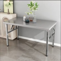 Table pliante en acier inoxydable de qualité commerciale, station de préparation alimentaire robuste pour la restauration, le barbecue et la cuisine en plein air